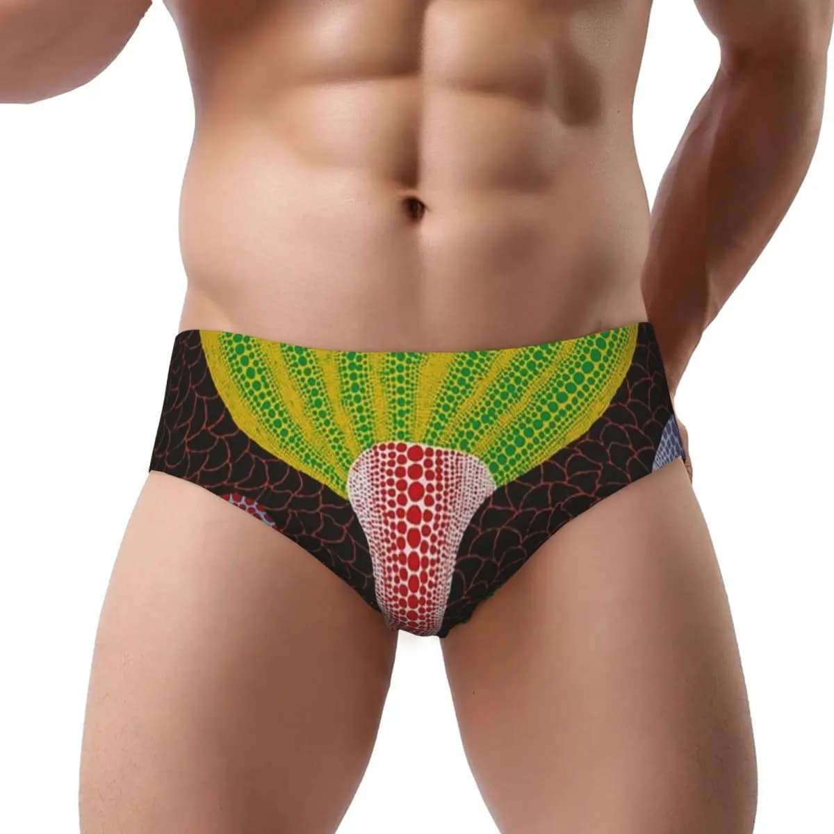 Slip artistici Yayoi Kusama personalizzati Intimo da uomo Comodo elastico per artista giapponese