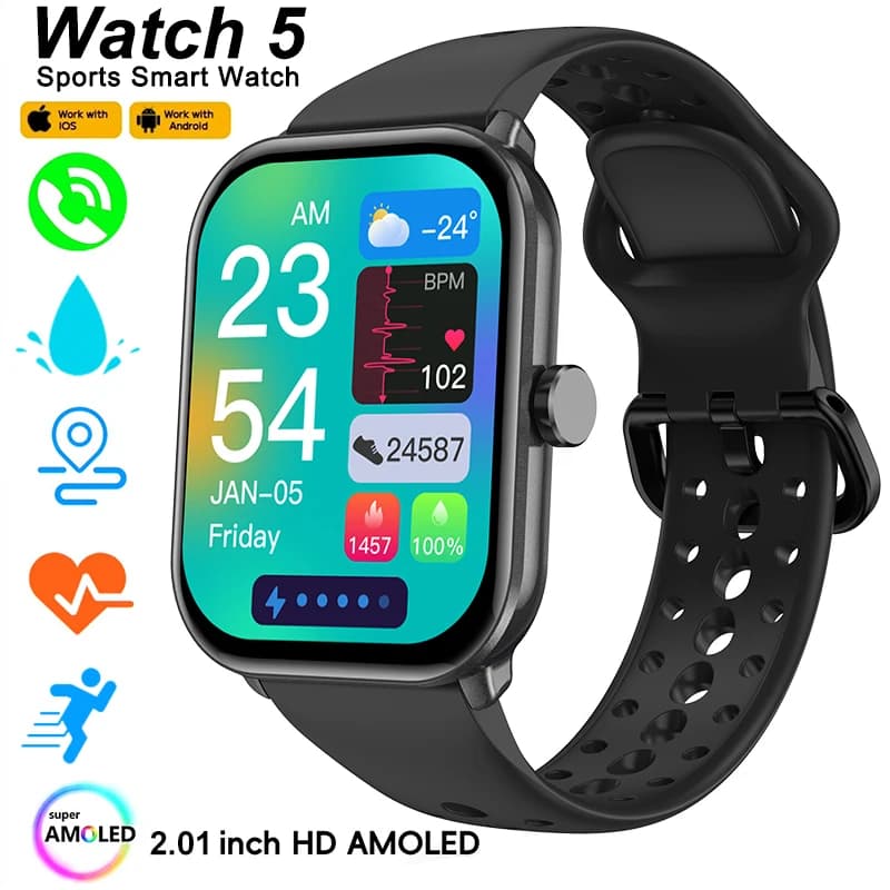 For Xiaomi Watch 5 version global woman screen AMOLED HD heart rate called Bluetooth GPS track waterproof sports watch