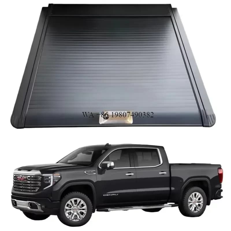 wmwmnu Aluminum Alloy Retractable Truck Tonneau Cover Waterproof Locking for KGM Musso EV Ram Silverado