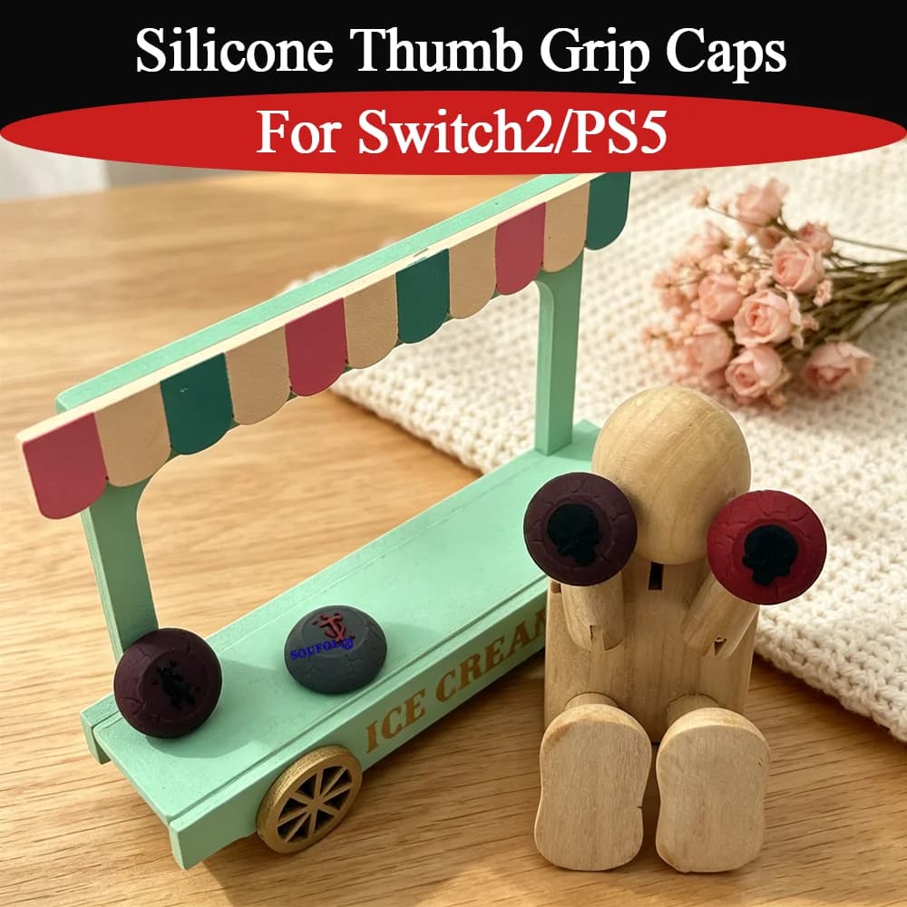 Per Switch 2/PS5, Set di 4 Copri-Stick Analogici Antiscivolo in Silicone, Cappucci per Impugnatura Thumb Stick per XBOX/NS Pro, Accessorio di Ricambio