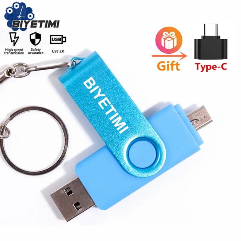 Biyetimi pen drive 128GB tipo c dispositivi di archiviazione Smartphonecle pendrive 64GB usb 2.0 stick 16gb Flash Drive 32gb