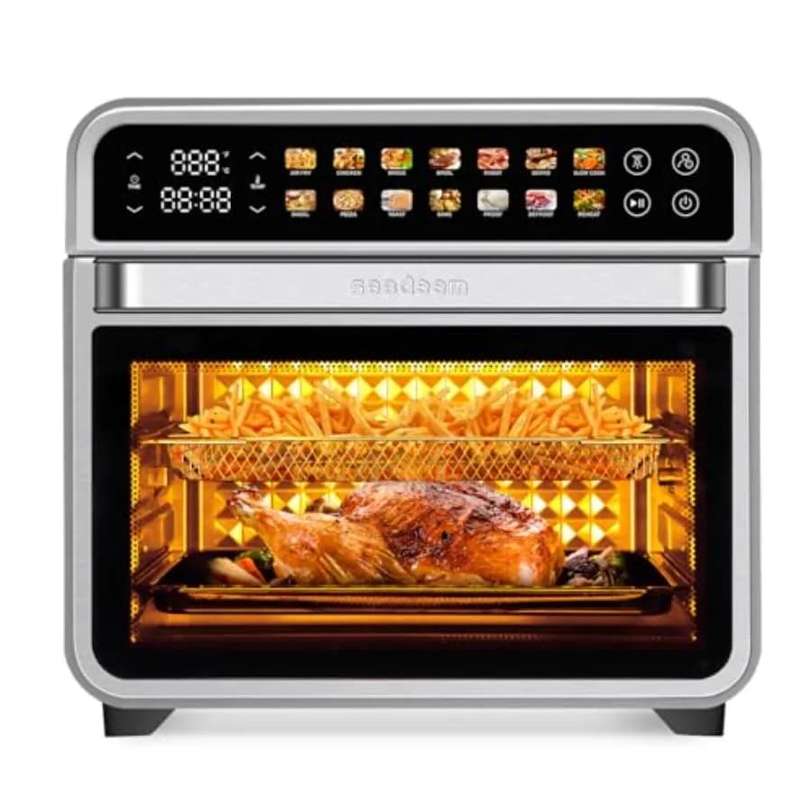Friggitrice ad Aria 32QT Combo 14-in-1, Forno a Convezione Extra Large con Touchscreen LED, Forno da Banco in Acciaio Inox per Cucina Familiare