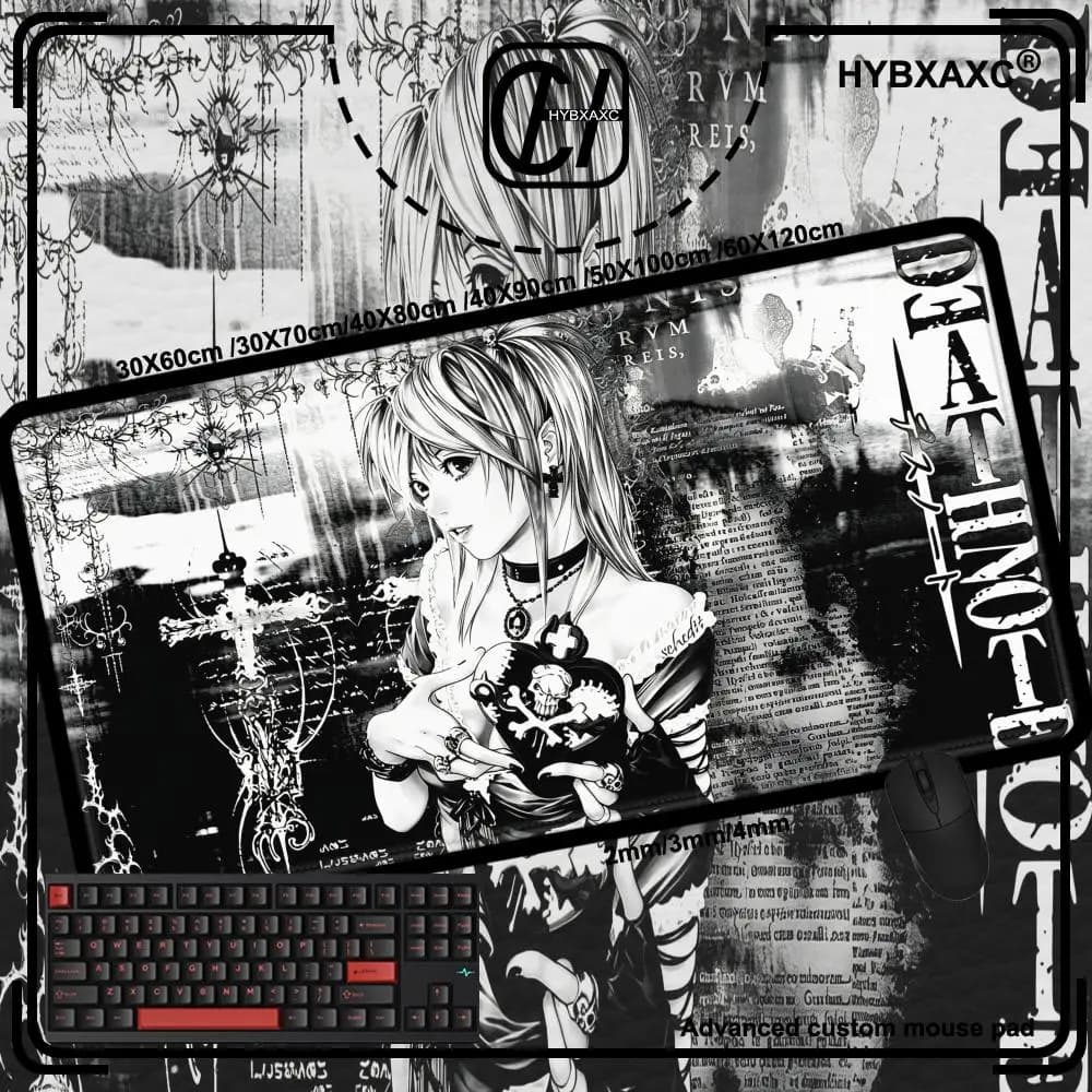 New Misa Amane Light Yagami Desk Mat Death Note Anime HYBXAXC Computer Gamers Lock Edge Mouse Pad Gaming E-sports Keyboard Pads