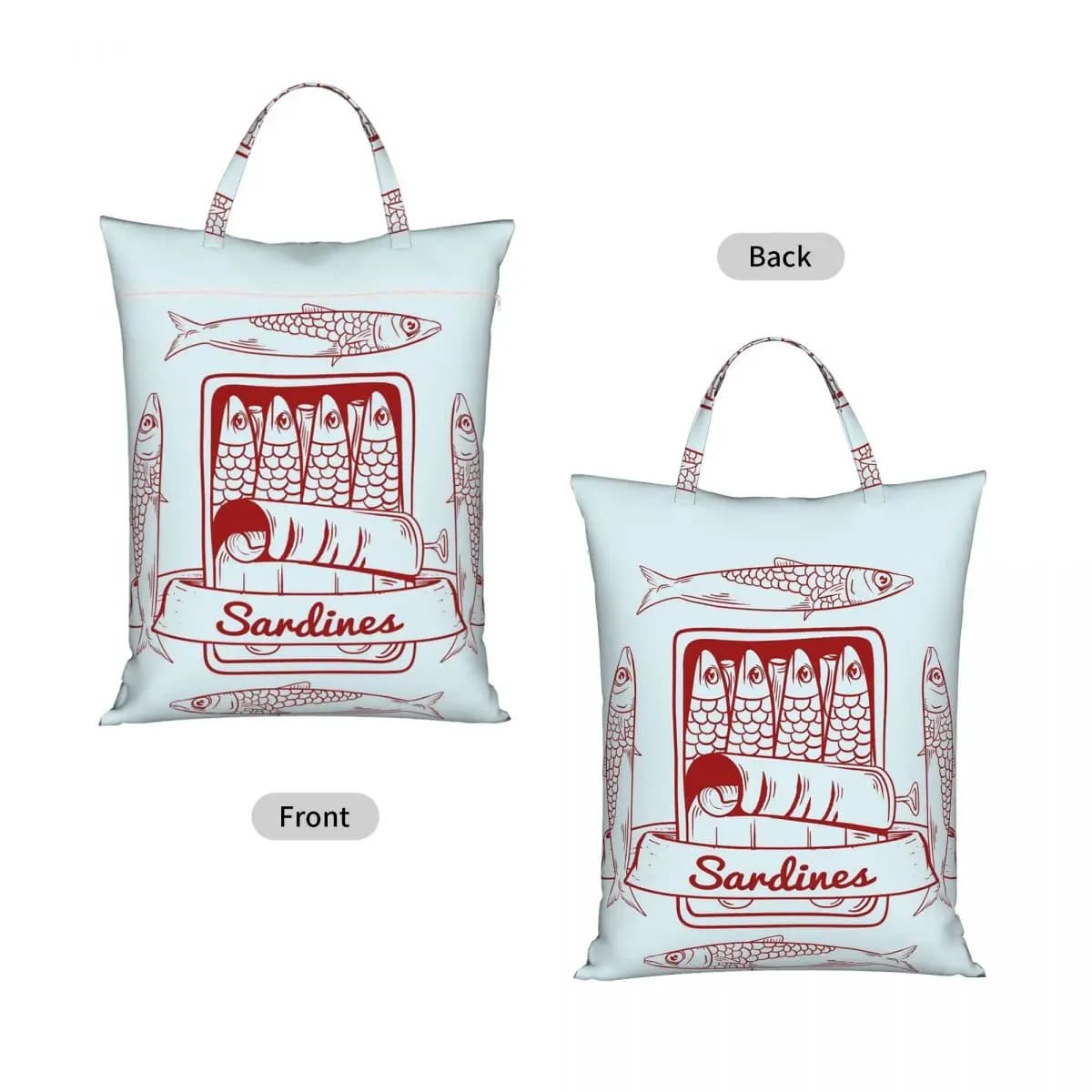 Tin Of Sardin Travel Laundry Bag Waterproof Reusable Dirty Clothes Pouch Gym Yoga Camping Washing Basket