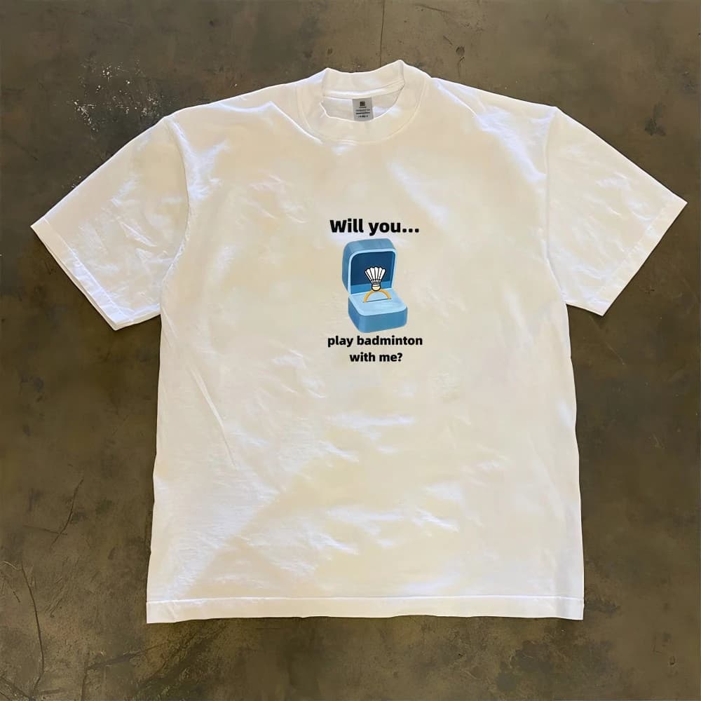 Pure Cotton Short Sleeve T-Shirt Double Thread Loose Fit Male American Retro Style Heavyweight Couple's Casual Summer Top