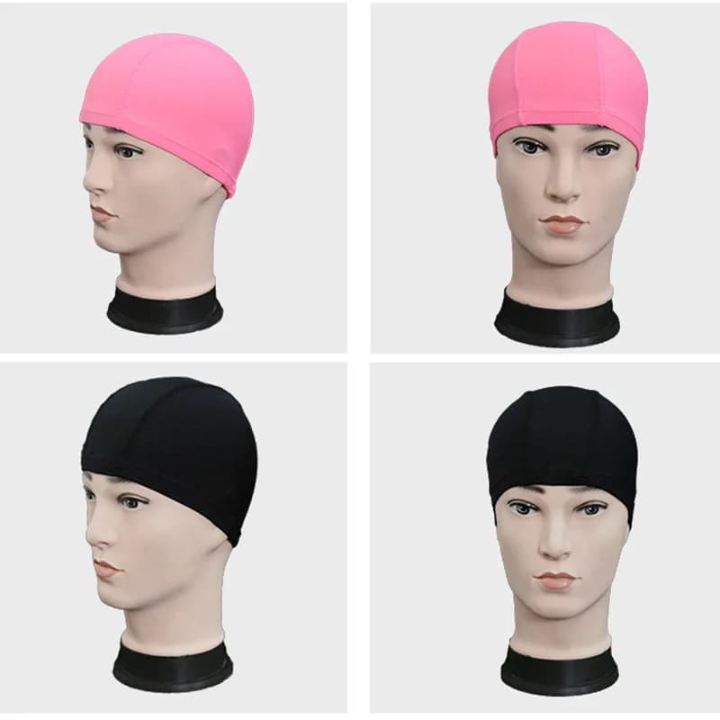 Ultra Thin Swimming Cap Free Size Elastic Nylon Bathing Cap Ear Protection for Long Hair, Comfortable Swimming Hat for Men Women