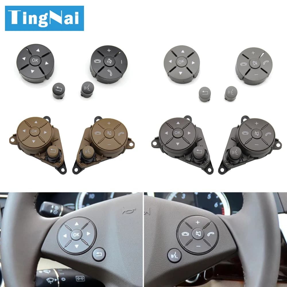 Copertura dei pulsanti di controllo del volante dell'auto per Mercedes Benz C GLK classe E W204 W207 W212 2048210351