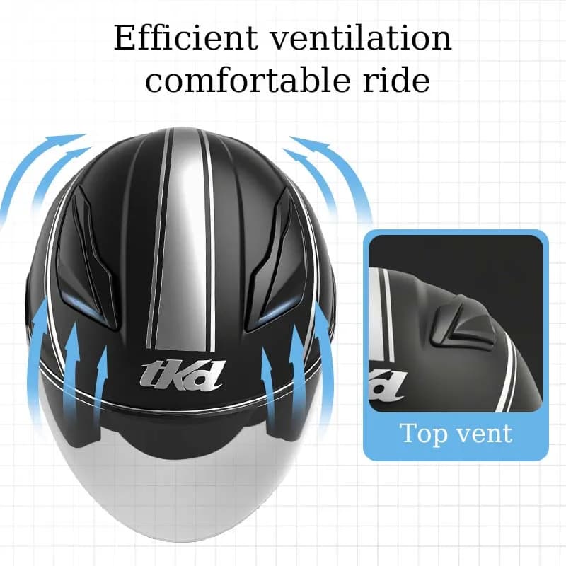 Open Motorcycle Helmet for Men and Women Visiera Double Lens Sunset Visiera Top Light Scooter Bike Helmet Retro 3/4