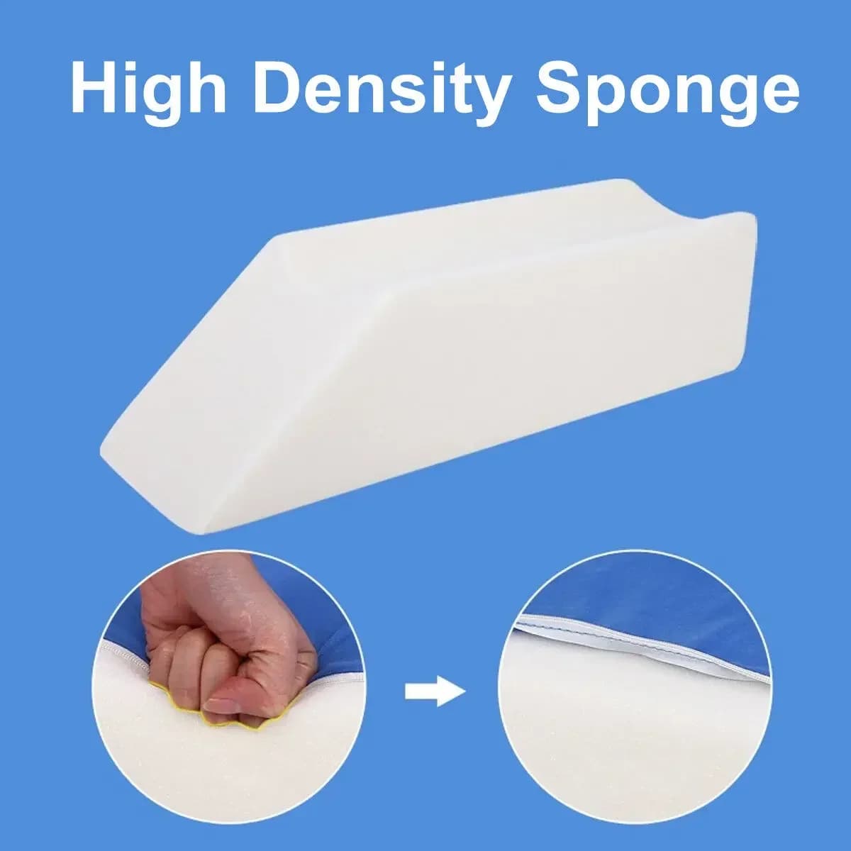 Cuscino a U 50x20x15cm per Supporto Lombare e Gambe, Cuscino Rialzante per Letto, Tappetino per Sollevamento Arti Inferiori