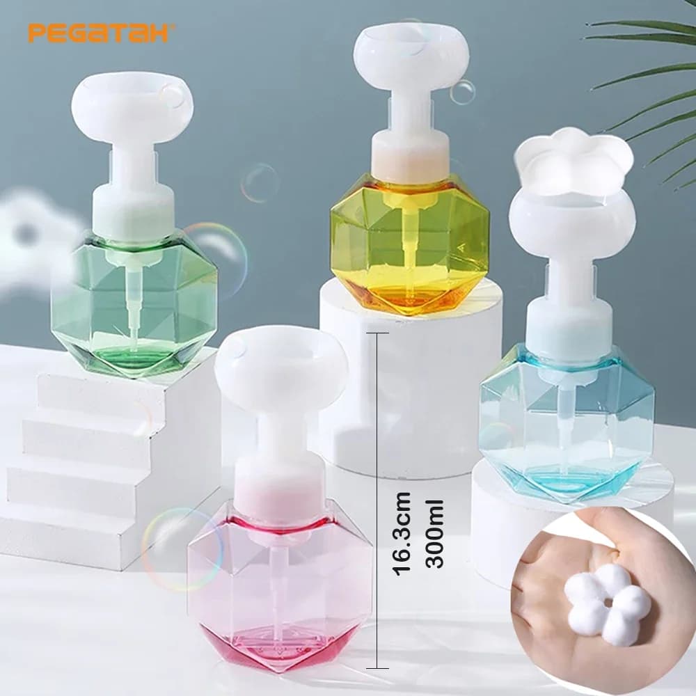 Dispenser di sapone portatile da 300ml saponi Bottol Shampoo Cosmetic Follower Pump Head sapone bottiglia vuota prodotti per il bagno