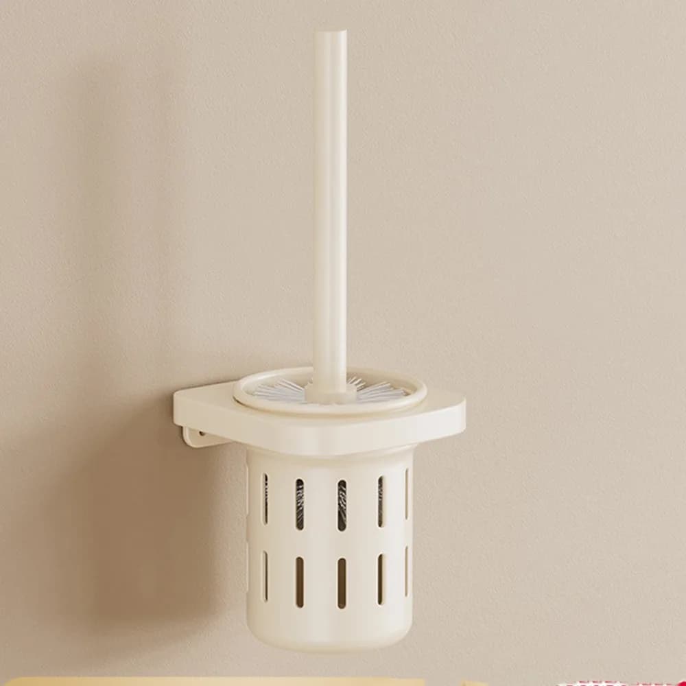 Spazio Set porta scopino in alluminio Anti-scarico Nessuna punzonatura Scopino per WC da bagno Porta scopino antiruggine Uso del bagno