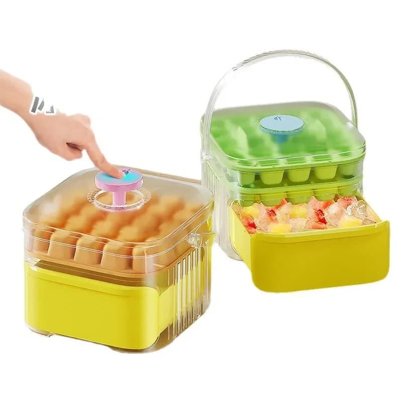 High quality environmentally friendly food grade plastic ice tray, household one click ice pressing mold and ice grid