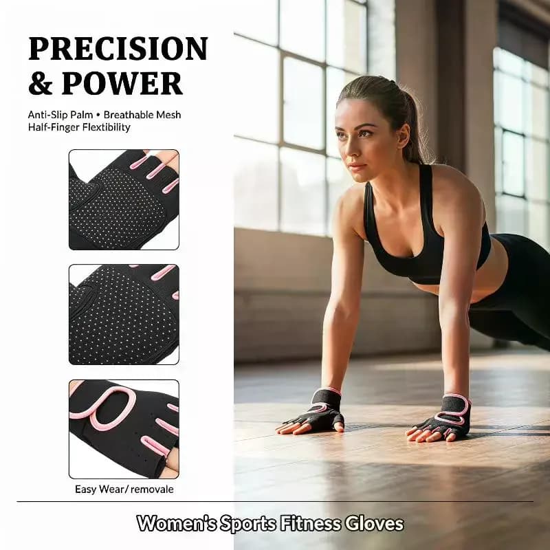 Fitness Gloves with Half Finger Design for Weightlifting and Dumbbell Training Ideal for Gym Use