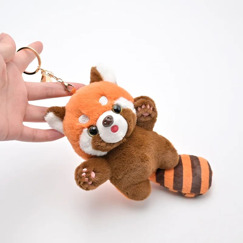 Simpatico cartone animato panda rosso peluche ciondolo piccola bambola procione portachiavi bambola parco giochi bambola
