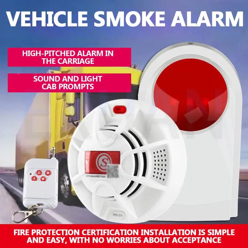 Rilevatore di fumo per auto Rilevatore di fumo magnetico wireless Camion Logistica Vano per veicoli Rilevatore di incendio e fumo Rilevatore di fumo automatico