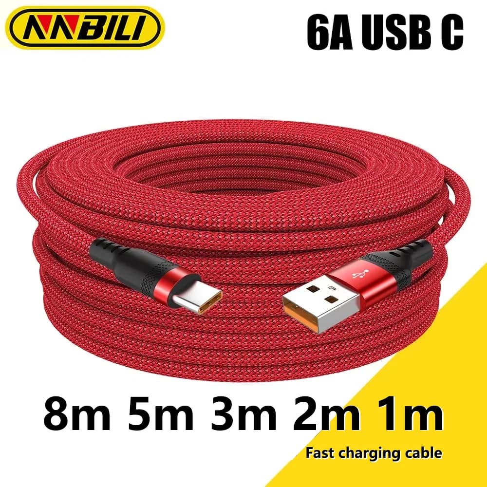 Cavo di ricarica Super veloce NNBILI Usb C per Huawei 8M 5M 3M 2M 1M 6A cavo Usb Type-C per Samsung Xiaomi Oppo Oneplus muslimb