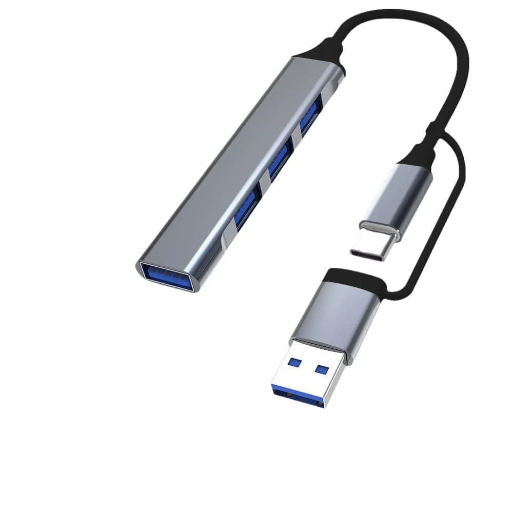 Splitter multiporta 4-in-2 USB C e hub USB adatti per PC/Xiaomi/Lenovo/MacBook Pro/Air/iPad e altri dispositivi.