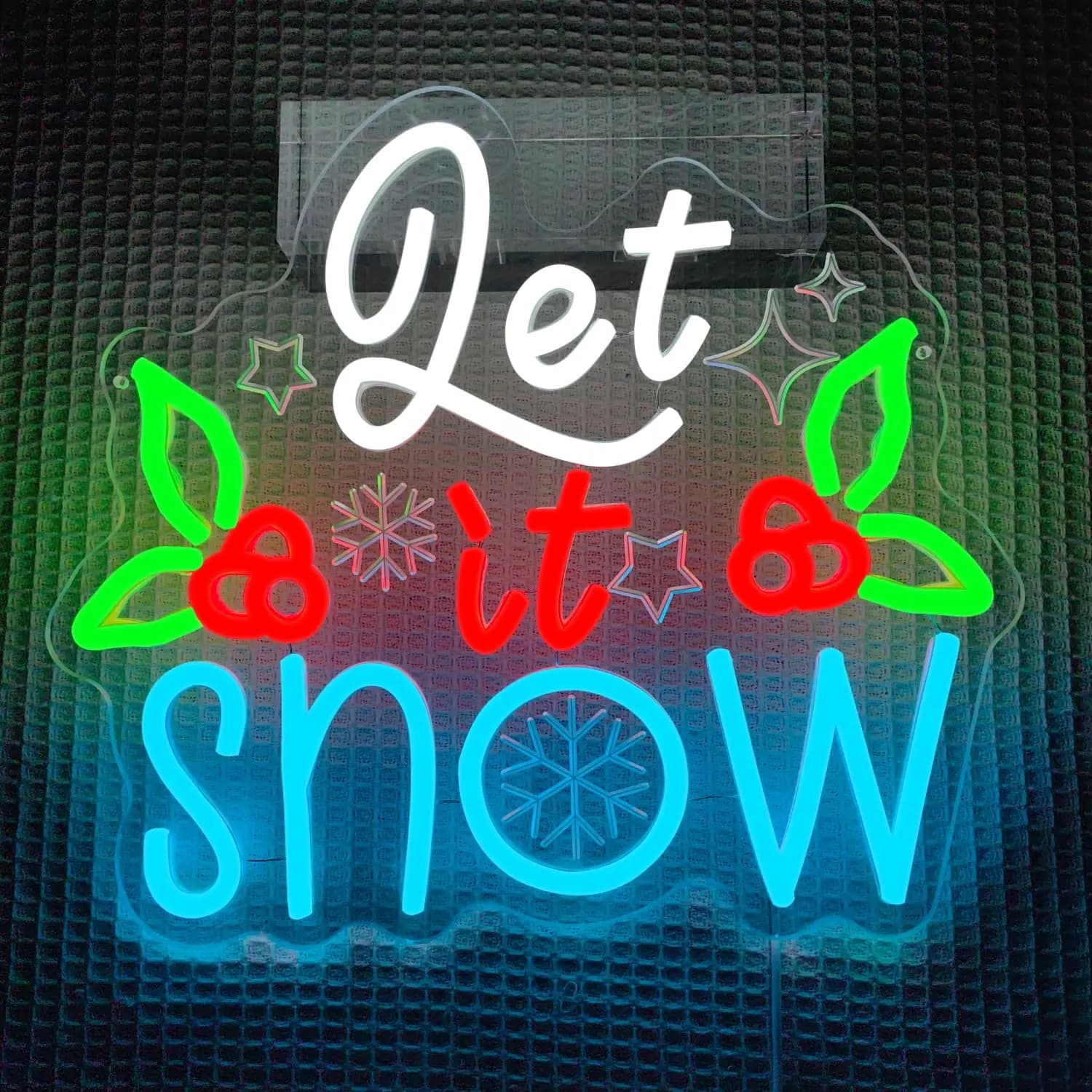 Let It Snow Insegna al neon Intaglio Luci dimmerabili Targa Decorazione da parete per finestra di Natale Festa Camera da letto Regalo per bambini Soggiorno Inverno