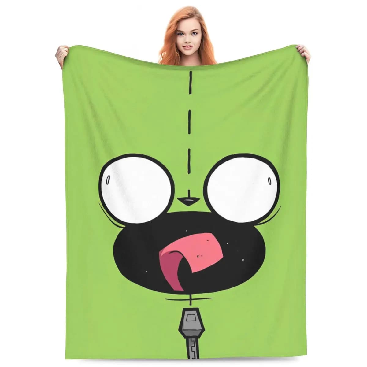 Invader Zim Gir Blanket Flannel Textile Decor Multi-function Ultra-Soft Throw Blanket for Bedding Couch Quilt