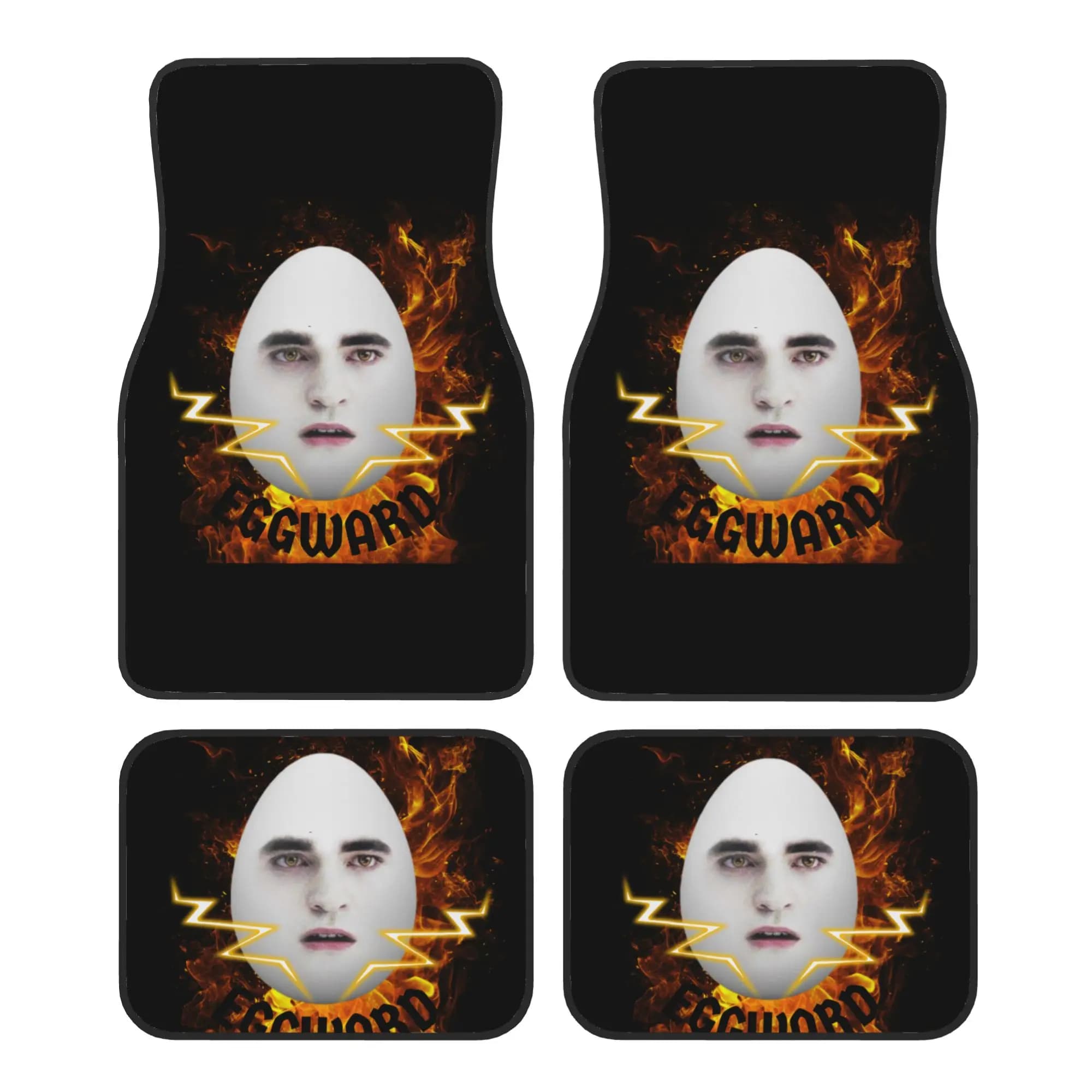 Car Floor Mats 4 Pcs Crystal Velvet Eggward Edward Cullen Twilight Meme Universal Front Rear Foot Mats Carpets Rugs Pieces Auto