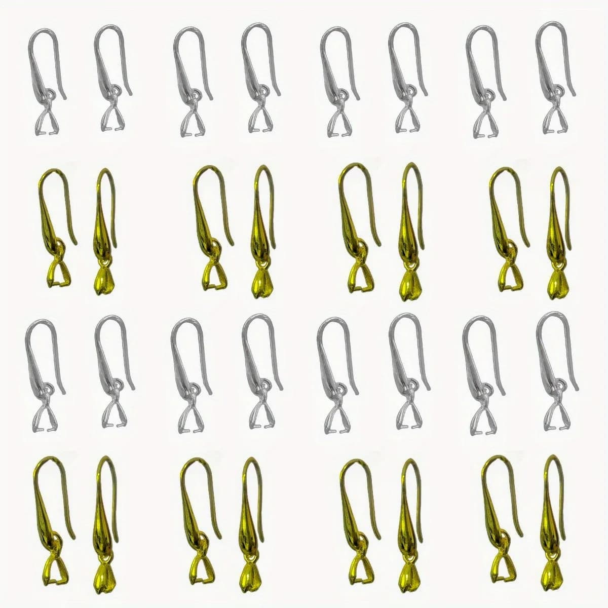 10/20PCS Gancio per l'orecchio dorato e argentato + fibbia Guazi Orecchini fai da te Creazione di gioielli Accessori Base per orecchini Rack