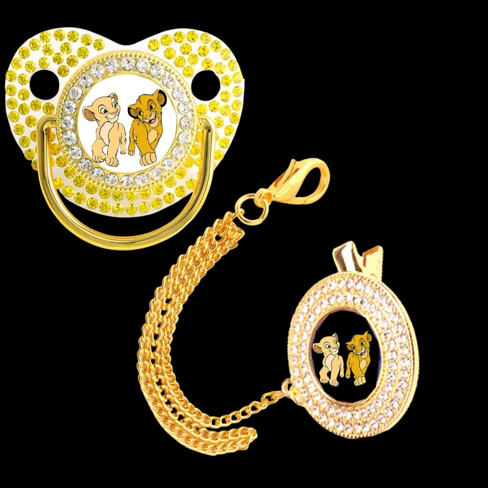 Ciuccio per neonati con stampa di cartoni animati e decorazione con strass, essenziale per neonati da 0 a 12 mesi