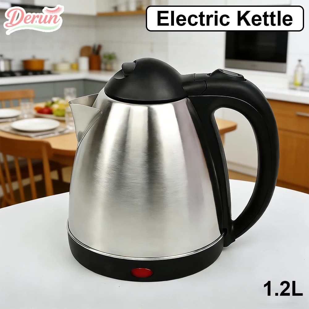 1.2L Stainless Steel Electric Kettle, Quick boiling, Safe, Automatic Shutdown, Anti-drilling, For Home & Office