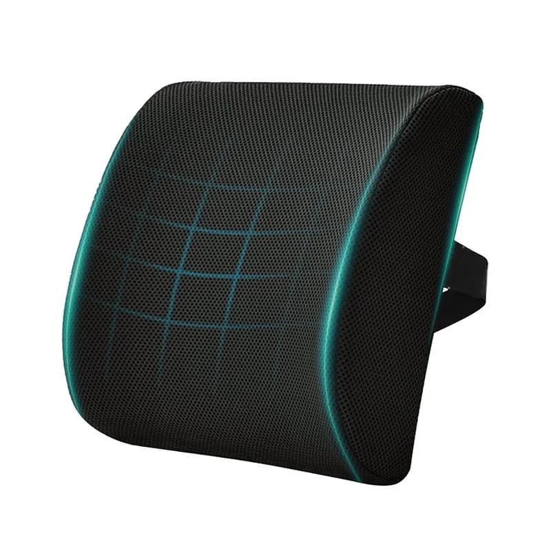 Cuscino lombare in memory foam Cuscino di supporto per la schiena Fodera lavabile rimovibile per sedia da ufficio Seggiolino auto Casa