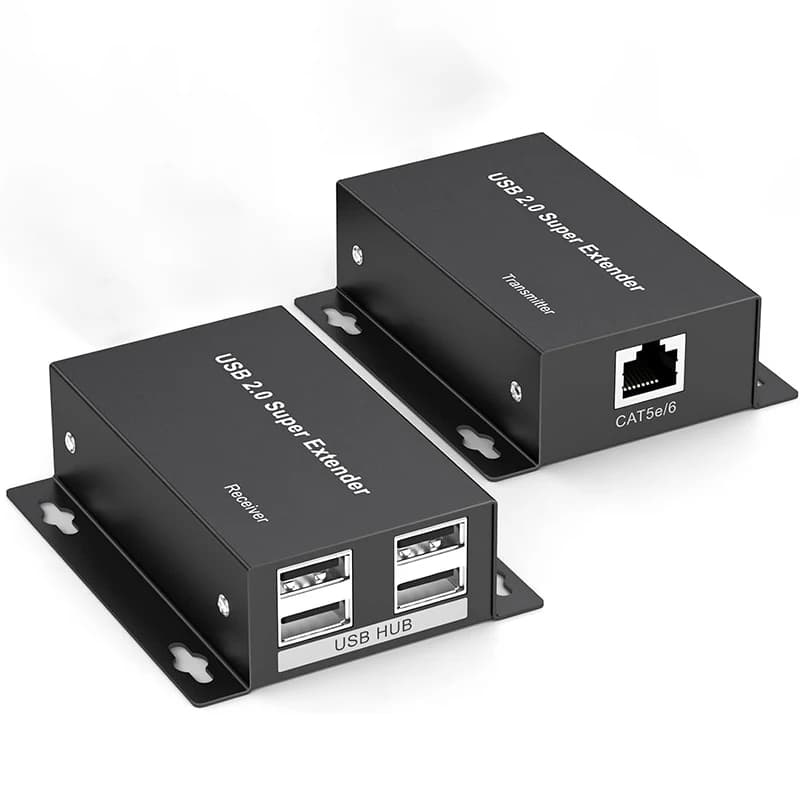 4-Port USB Extender over Ethernet Real USB 2.0 HUB Extender RJ45 CAT6 50M Support U Disc Webcam Camera Keyboard Mouse Printer