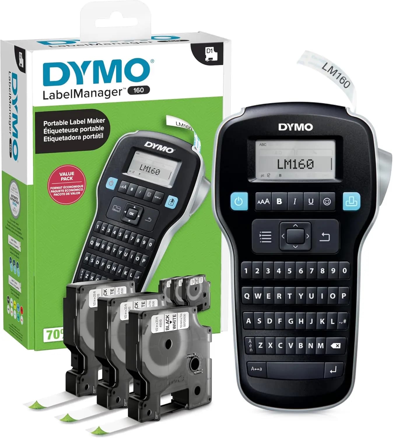 Etichettatrice Portatile con Tastiera QWERTY, Display Grande e 3 Cassette per Organizzazione Casa e Ufficio