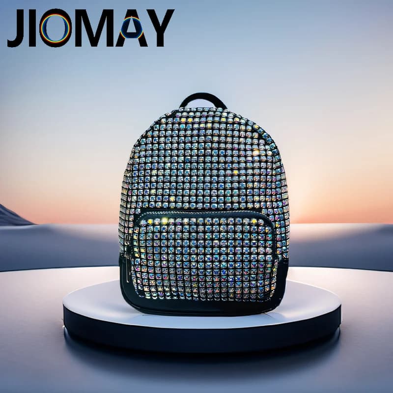 JIOMAY Fashion Mini Backpack Luxury Brand Designer Bag Lightweight Women's Leather Backpack with personality rhinestones