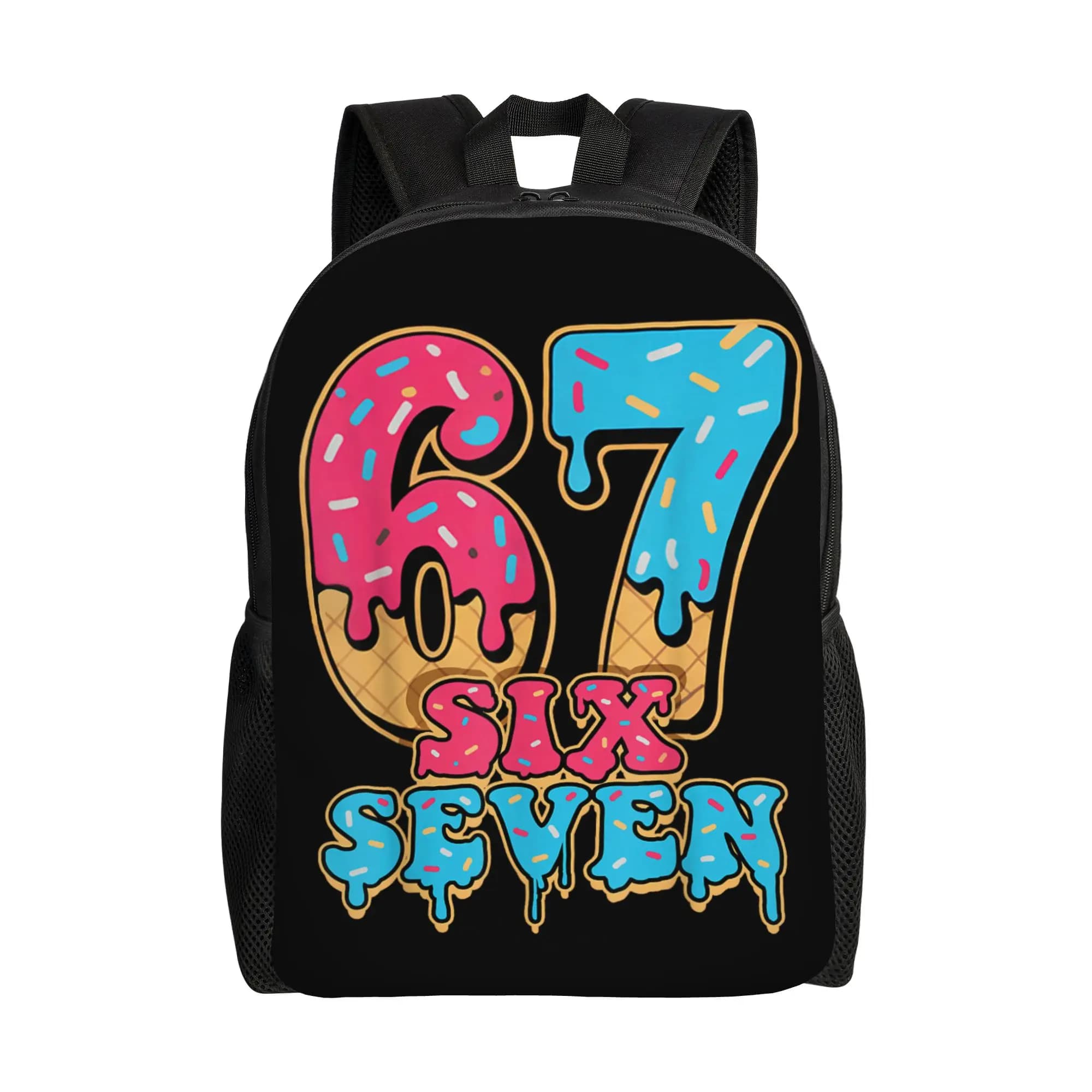 Zaino alla Moda Six Seven Baseball Drip Numero 67, Borsa Sportiva per Scuola Superiore e Lavoro, Daypack per Uomini e Donne, Borse in Tela per College