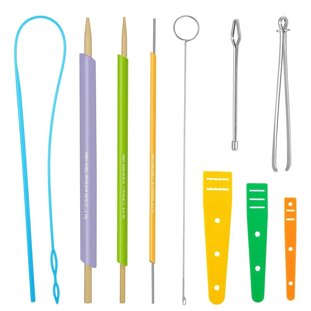 10pcs Quick Tube Fabric e Drawstring Threader Set ganci per tornio ad anello per cucire in acciaio inossidabile per cucire strumento fai da te
