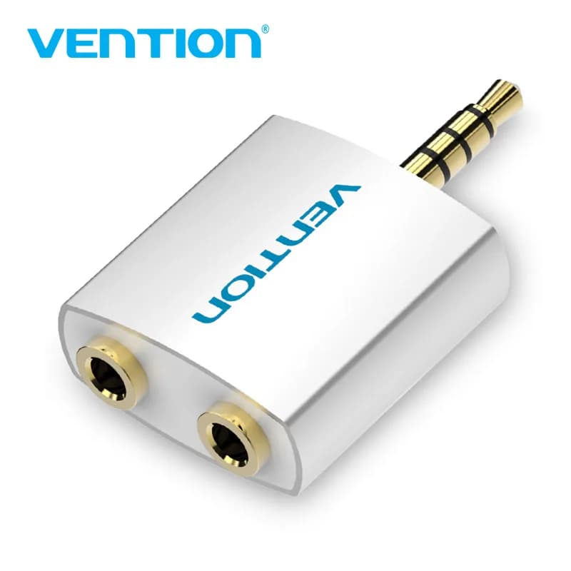 Vention Adattatore connettore splitter audio per auricolari da 3,5 mm con microfono Adattatore audio da 1 maschio a 2 femmine per cuffie PC telefono cellulare