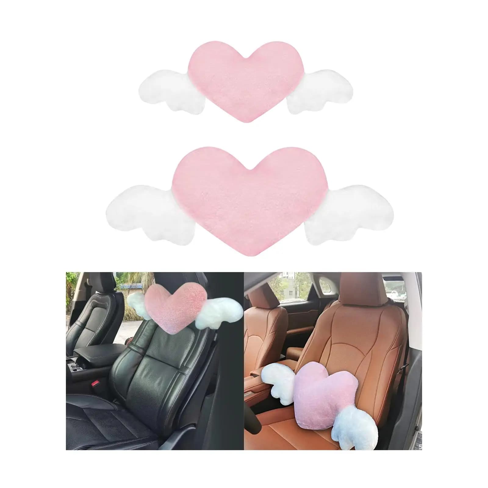 Simpatico cuscino per auto morbido a forma di cuore, comodi accessori automobilistici, cuscino in peluche per la guida domestica, divani, viaggi