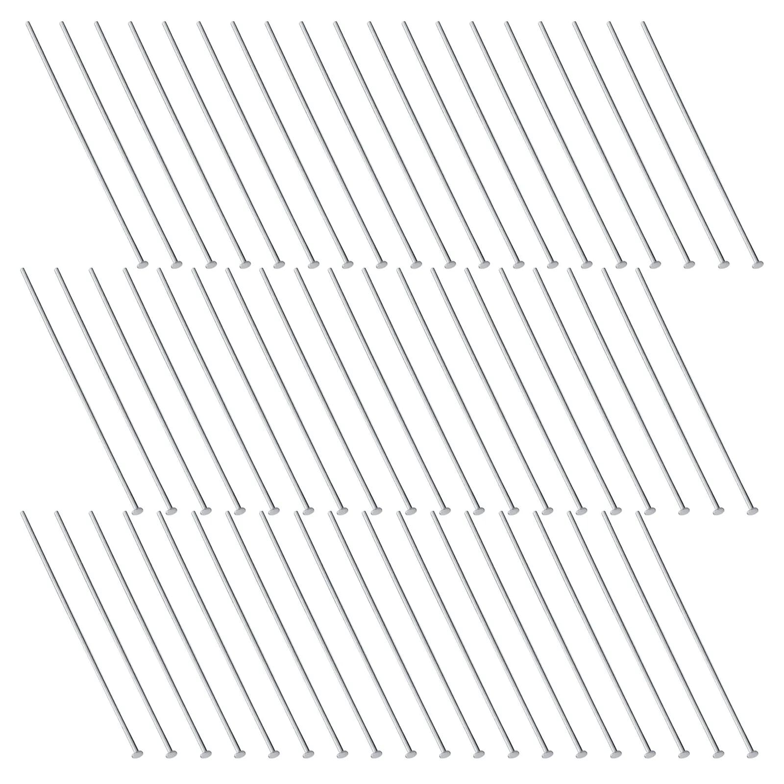 300Pcs Stainless Steel Flat Head Pins 0.7x50mm End Headpins for Jewelry Making Supplies Beading DIY Craft Bracelet