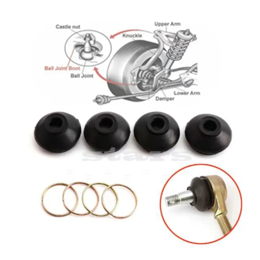 4 pezzi Turn To Rod sospensione braccio blocco giunto sferico testa protezione antipolvere copertura in gomma per ATV cinese Quad Go Kart Karting accessorio