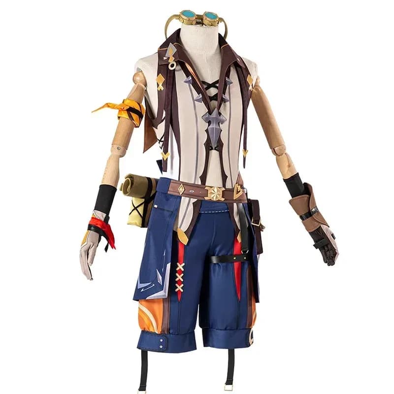Genshin Impact Bennett Cosplay Cosplay Wig Uniform Game Halloween Costumes for Men Boys Set Complete