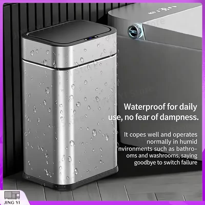 9L Smart Trash Can Automatic Sensor Lid Touchless Induction Waste Bin Self Closing Garbage Can for Kitchen Bathroom Home
