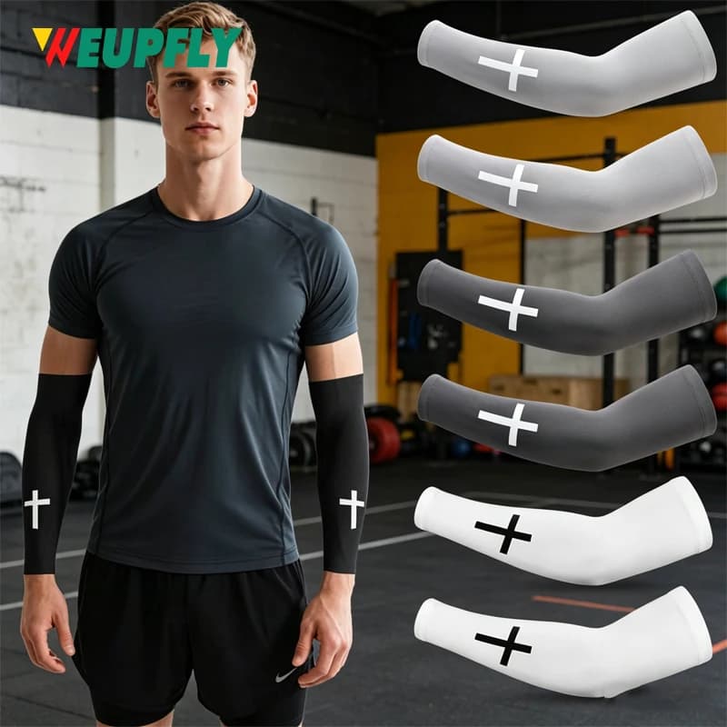 1 paio di maniche a compressione per uomo e donna - Sport, corsa, basket, palestra, allenamento, ciclismo, baseball, calcio - Adatte per atleti