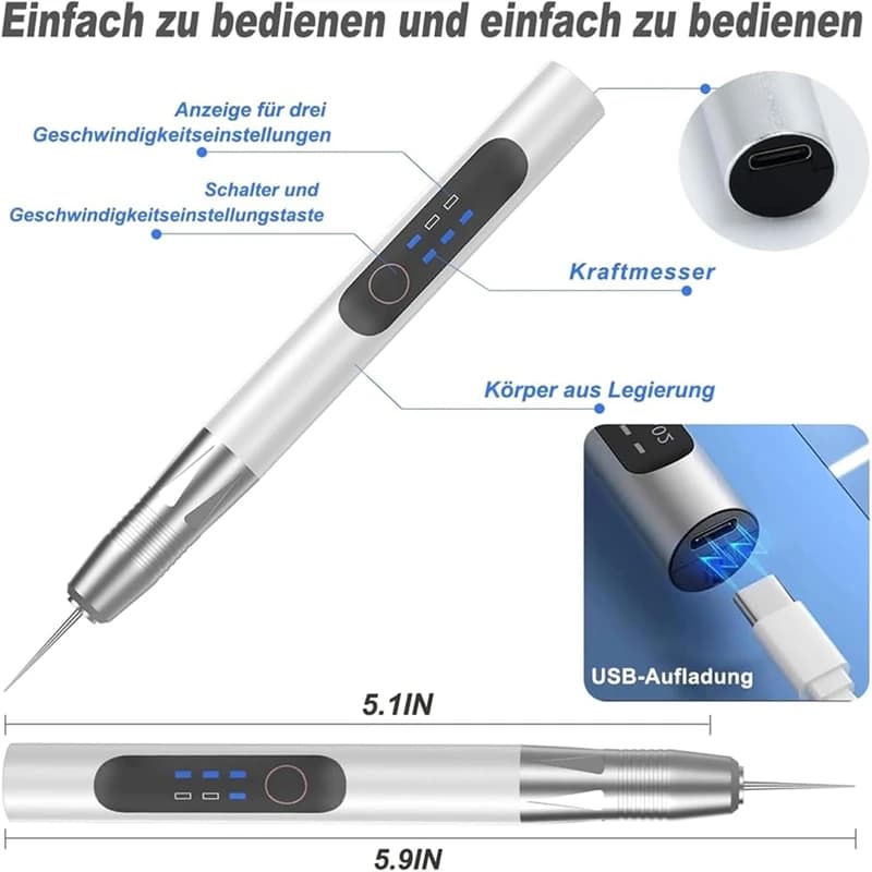 USB Engraving Pen Set Tool Rechargeable Battery USB Engraver for and Projects Set for Metal for for Glass for Wood Retail