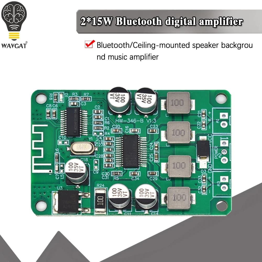 Scheda Amplificatore Audio Bluetooth Wireless TPA3110 2x15W, Modulo Amplificatore a Doppio Canale per Altoparlanti 4/6/8/10 Ohm, DC 10-25V