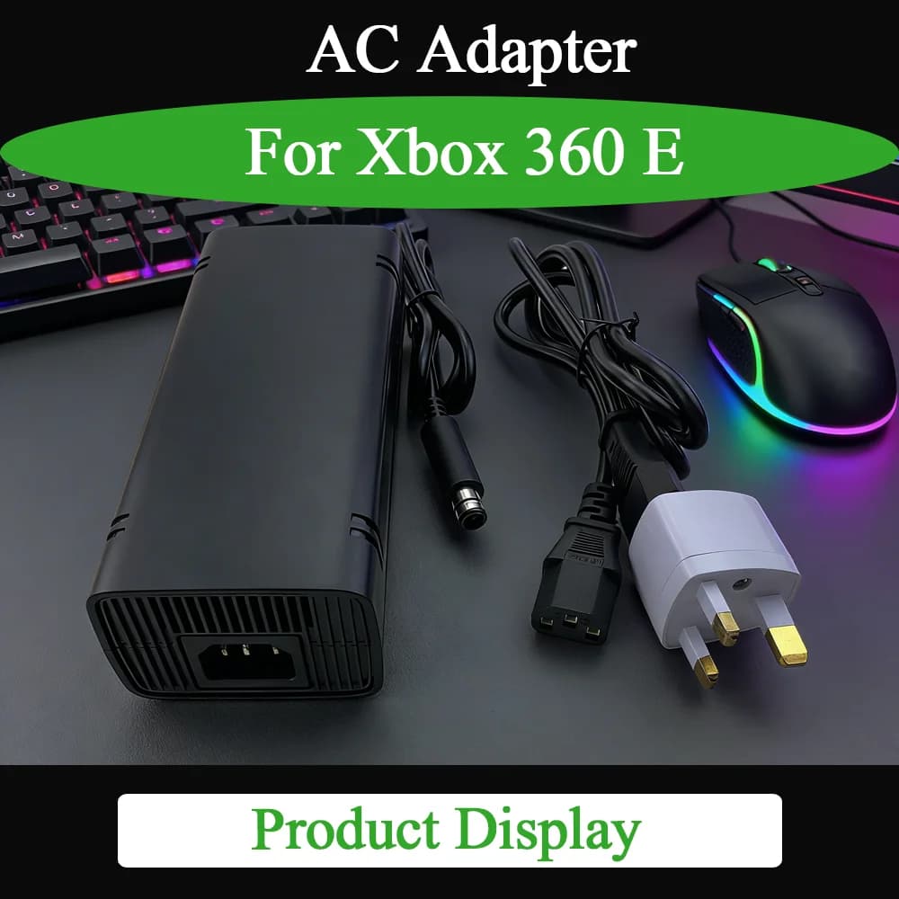 Nuovo Adattatore AC per Xbox 360E con Cavo, Spina US/EU/UK, 12V 47-63 Hz 100-240V, Dropshipping per Accessori di Gioco Xbox 360E
