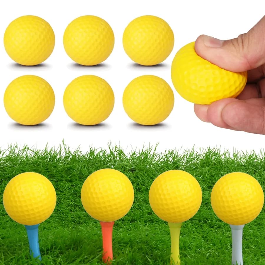 4/20 pezzi Palline da golf in PU gialle, palline in spugna per allenamento swing indoor, accessori sportivi portatili per esterni per l'allenamento quotidiano XJM