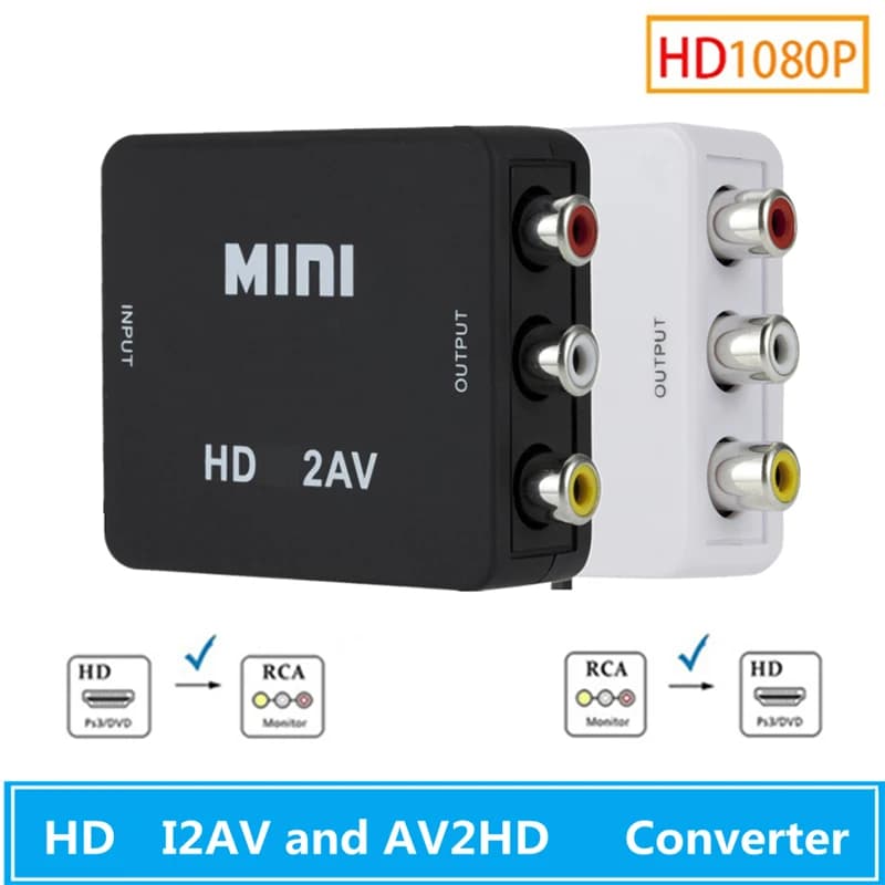 HDMI compatible HD 1080P composite adapter converter to RCA AV2HDMI HDMI2AV Video audio cable AV CVBS adapter with USB cable