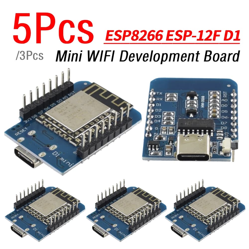 3/5 Pezzi Scheda di Sviluppo WiFi ESP8266 ESP-12F D1 Mini NodeMCU Lua Type-C D1 Mini NodeMcu ESP8266 Scheda WiFi IOT per Arduino
