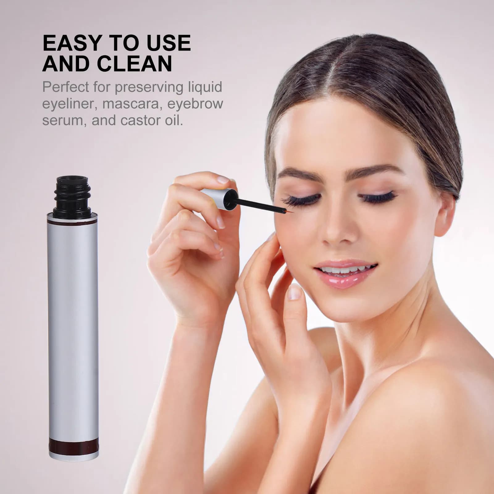 Set di flaconi ricaricabili per liquido per la crescita delle ciglia, 5 pezzi, contenitore per mascara portatile leggero, tubo vuoto per mascara, crema per ciglia