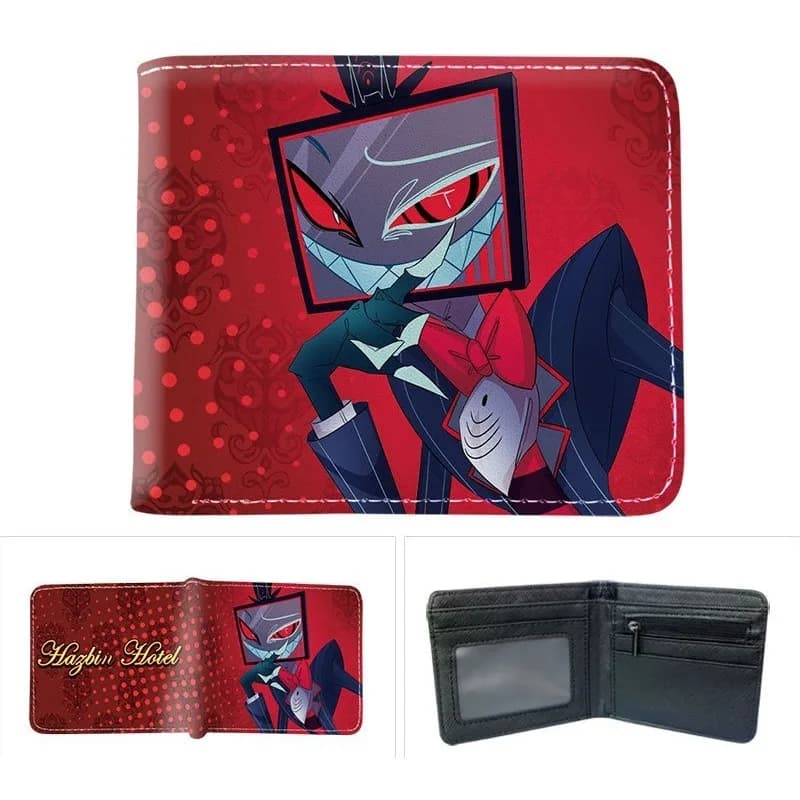 Portafoglio Hazbin Hotel in Stile Anime Cartoon con Stampa a Colori, Borsa alla Moda per Studenti, Accessorio Decorativo per Uso Quotidiano