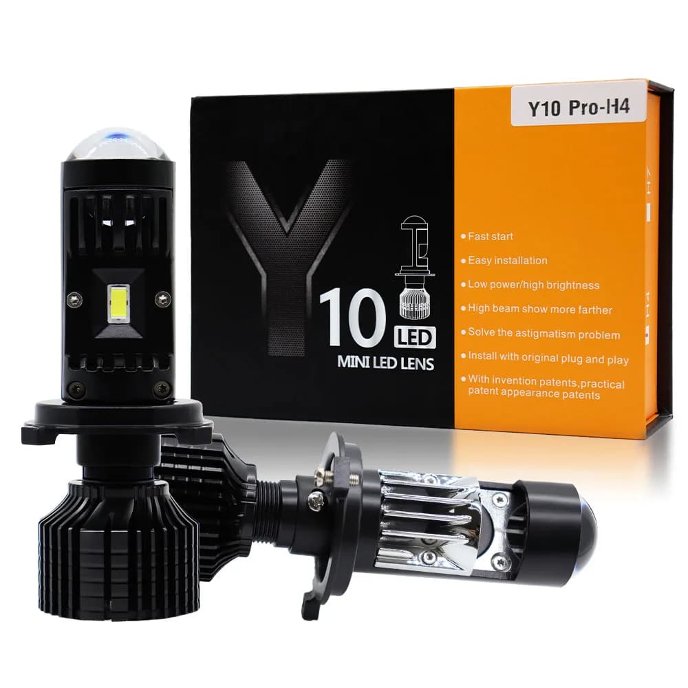 2 Pezzi Lente Mini H7 H4 Canbus per Fari Auto Hella, Lampadina LED Proiettore 6000K, Lente Mini per Auto e Moto 100W 50000LM