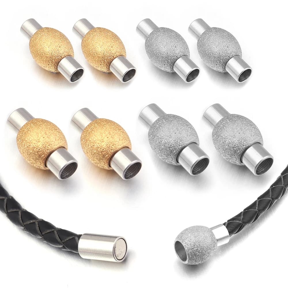 Stainless Steel Resistant Magnetic Clasps Round opaque oval magnetic buckles Terminal connectors for creation of DIY jewellery Necklace with bracelet
